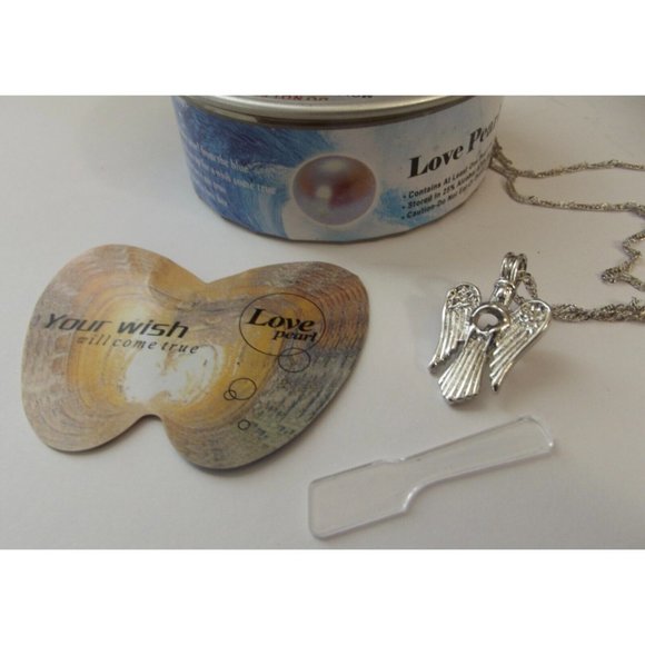 Angelic Pear Necklace Pendant 16" Stainless Steel Chain Heavenly Angels diy - Picture 11 of 16